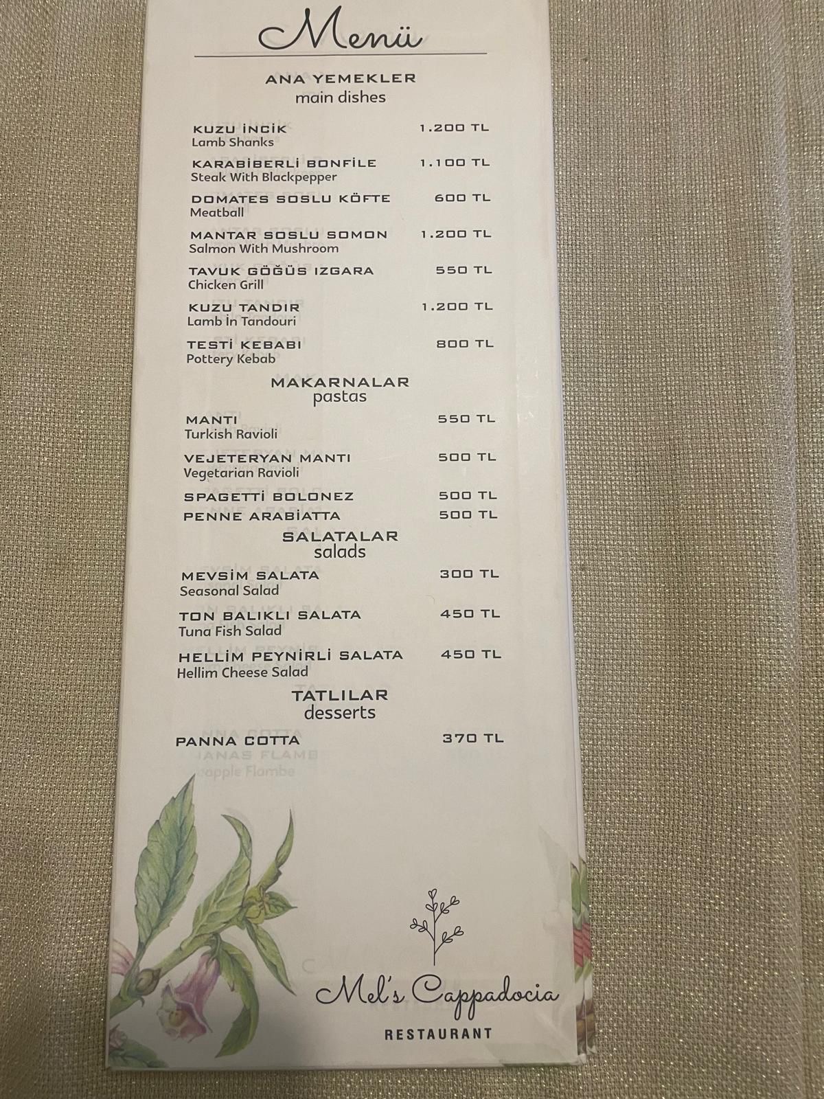 Kapadokya — Mel S Cappadocia Restaurant — galeri